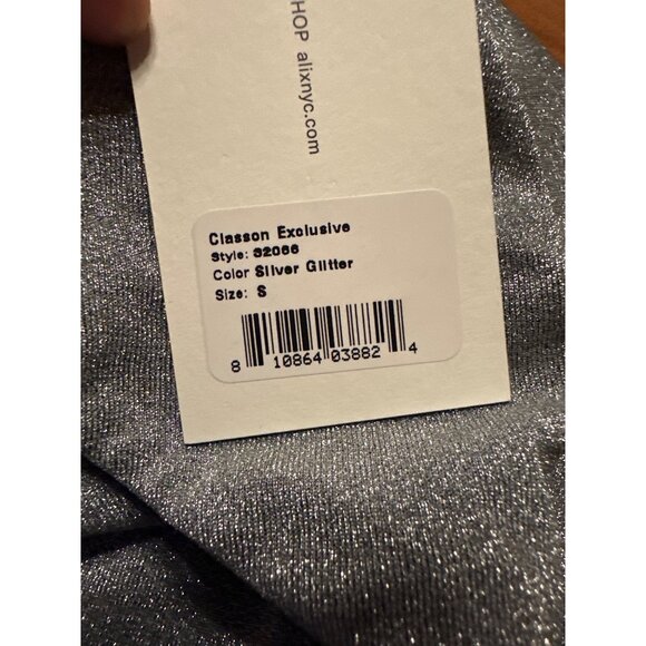 Alix Nyc Silver Glitter Bodysuit With Adjustable Straps Womens Small New $118 - Picture 7 of 11